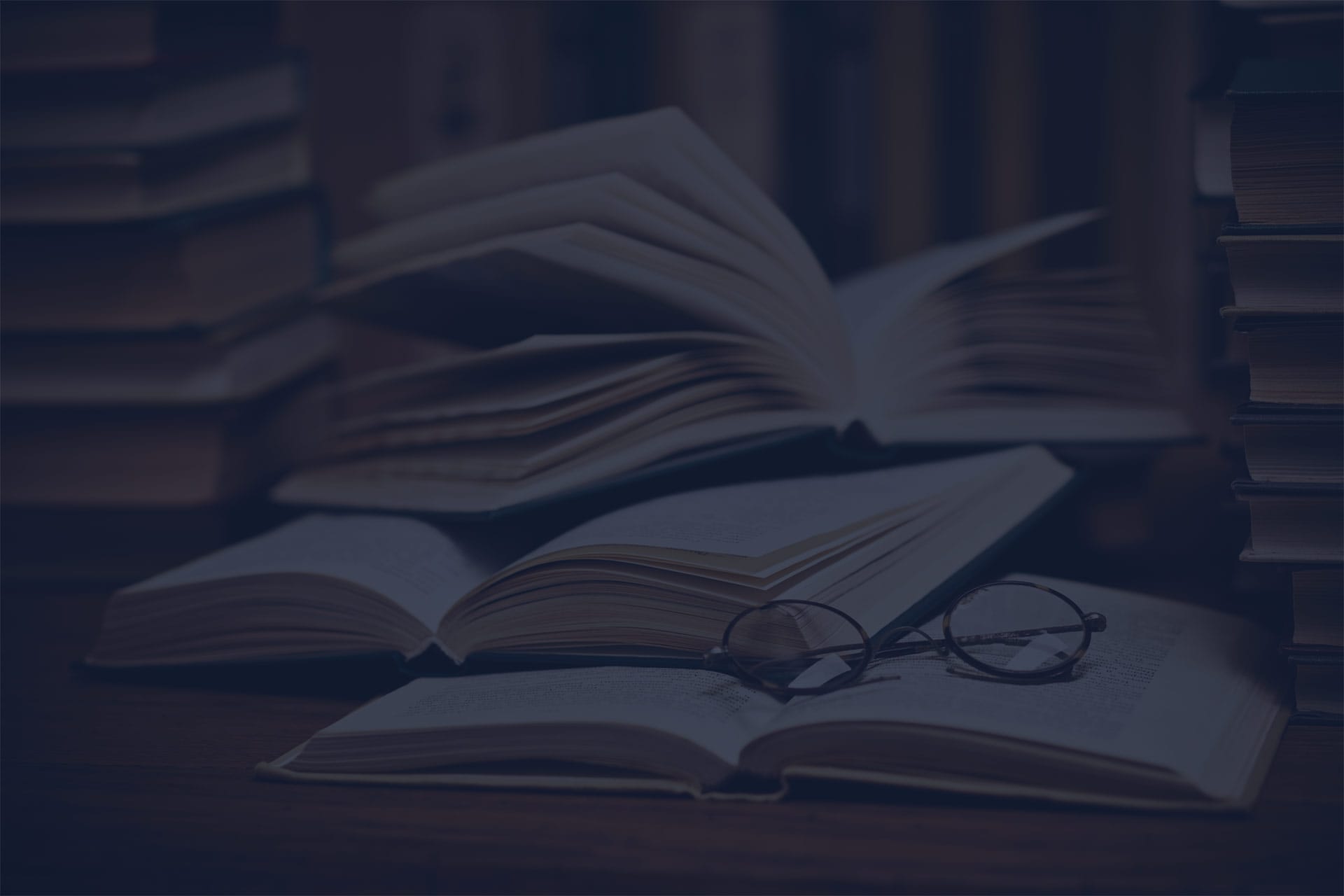 Open books on a table